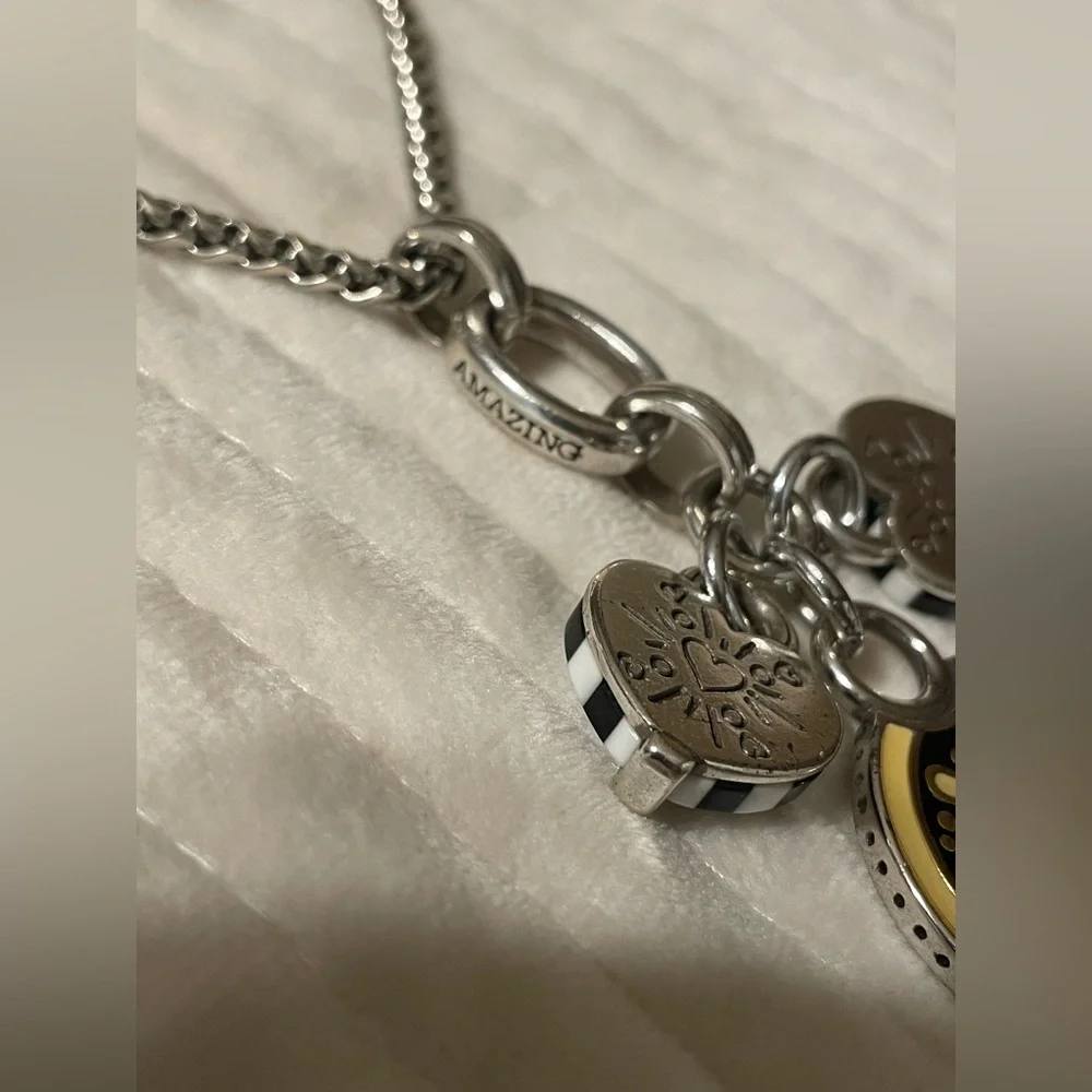 Brighton Silver Necklace with Black, White and Yellow Charms - Picture 6 of 7
